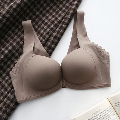 6320 japonés luz kapok pequeño pecho grande empuja hacia arriba el sujetador traje delantero hebilla chaleco-estilo ancho correa de hombro ropa interior para mujeres