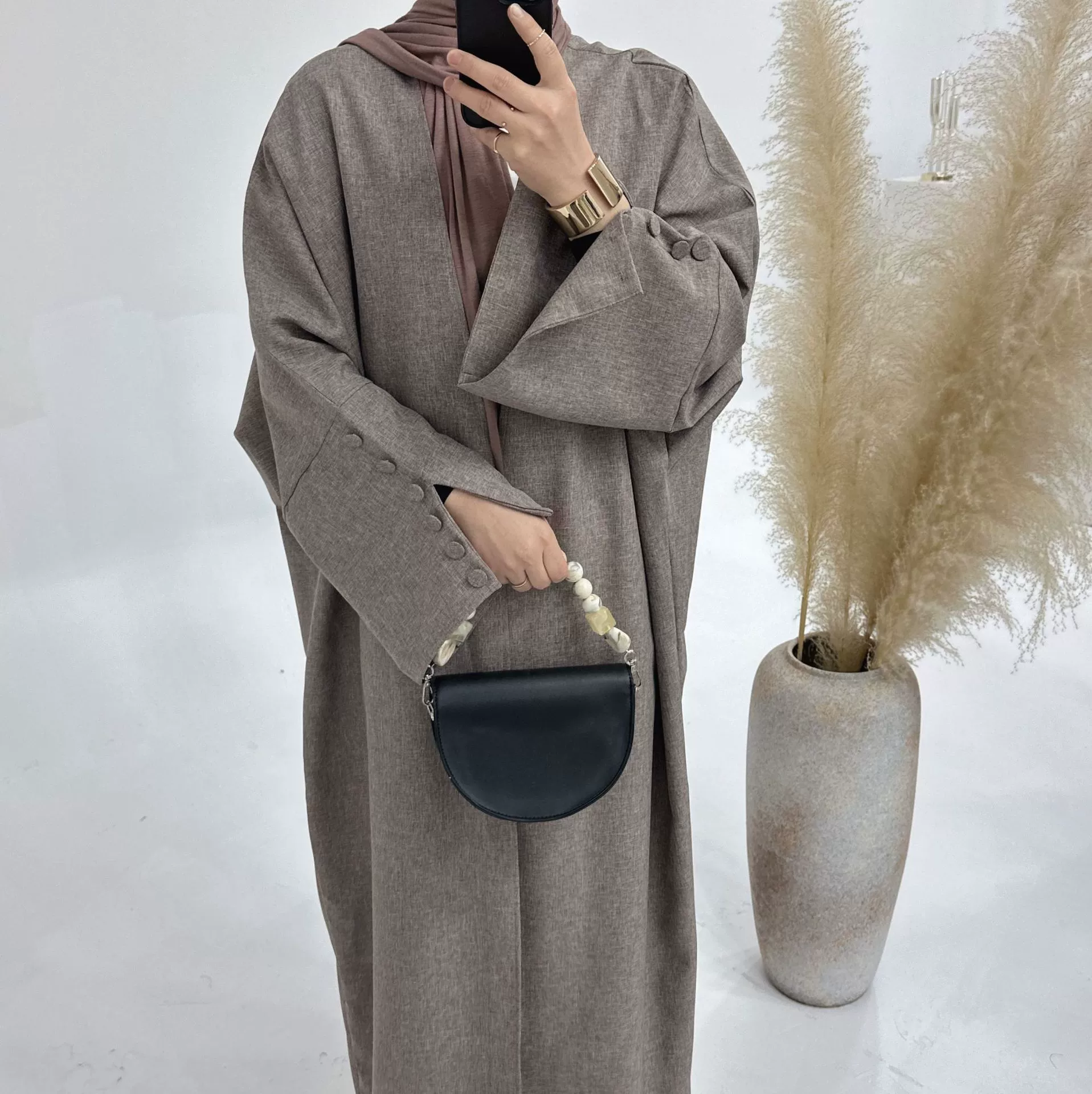 Кардиган Loriya оверсайз с поясом, двусторонняя гладкая ткань, размеры S–XXL, светло‑зелёный и коричневый