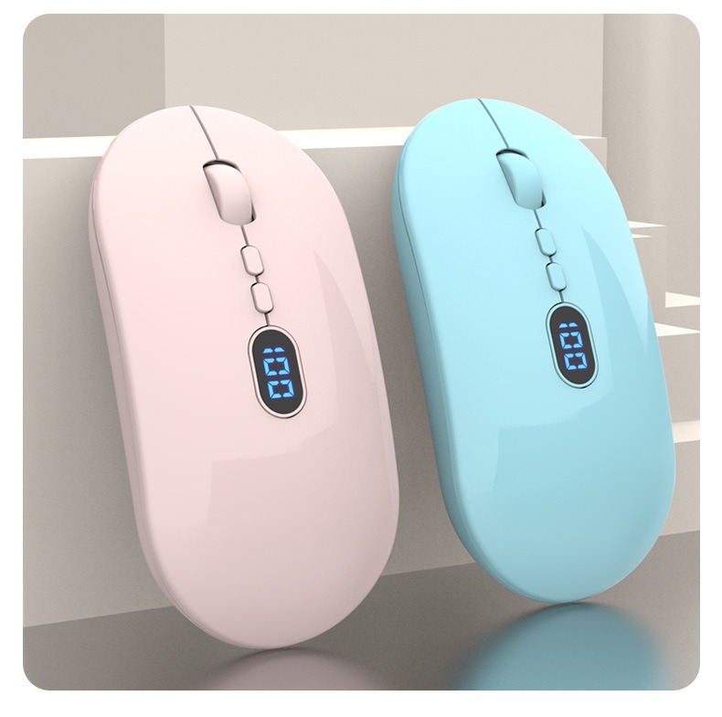 Sınır ötesi yeni kablosuz Bluetooth mouse, şarj edilebilir, sessiz, güç göstergeli, kızlar, iş, bilgisayar ve ofis kullanımı için uygun.