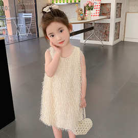 女童2026夏季新款连衣裙女宝宝时髦流苏礼服裙儿童裙子夏款公童装