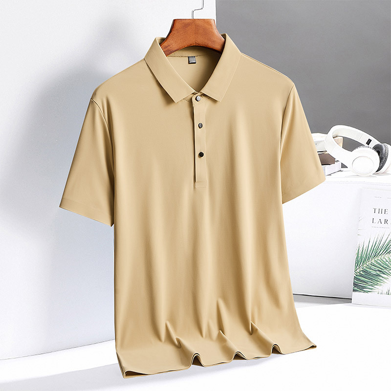 21 Colors Seamless Polyamide Ice Silk Short-sleeved Men's Polo Shirt Men's High-end Polo Shirt Short-sleeved Men's Polo Shirt
