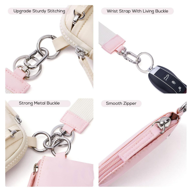 Nuevo cross-border impermeable nylon ultra ligero damas simple bolso de cambio de mano 2 - en - 1 anti-perdida de tarjetas llavero