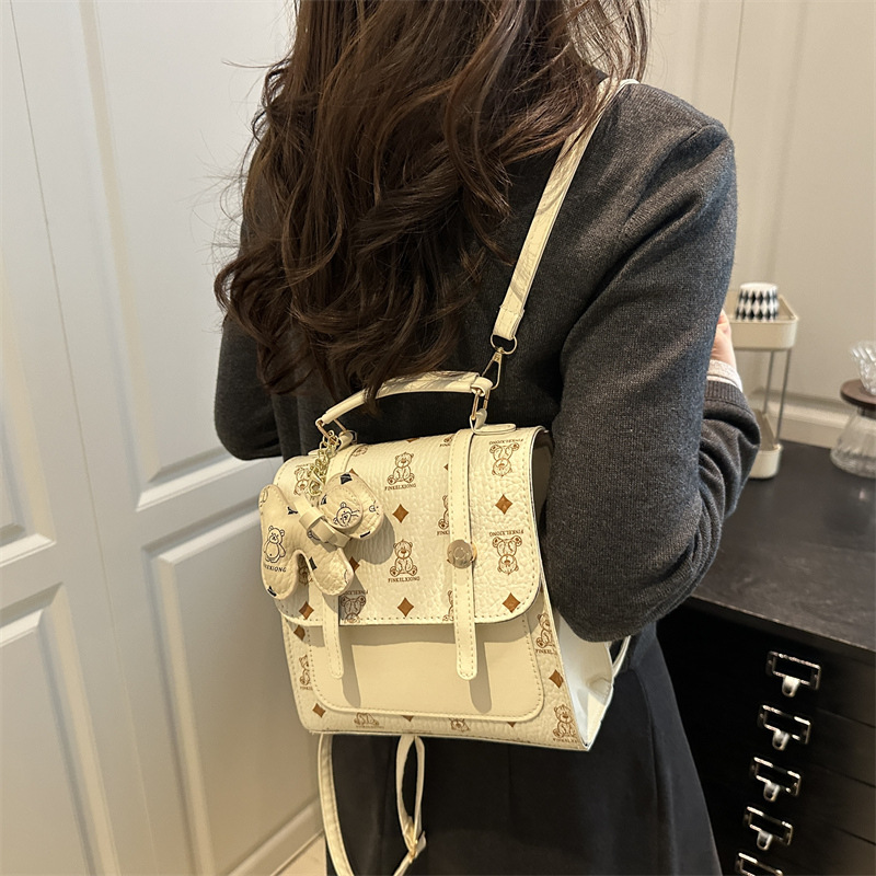 Otoño y invierno retro coreano ins moda mochila de nicho de mujer diseño casual sensación de tendencia alta mochila image 4