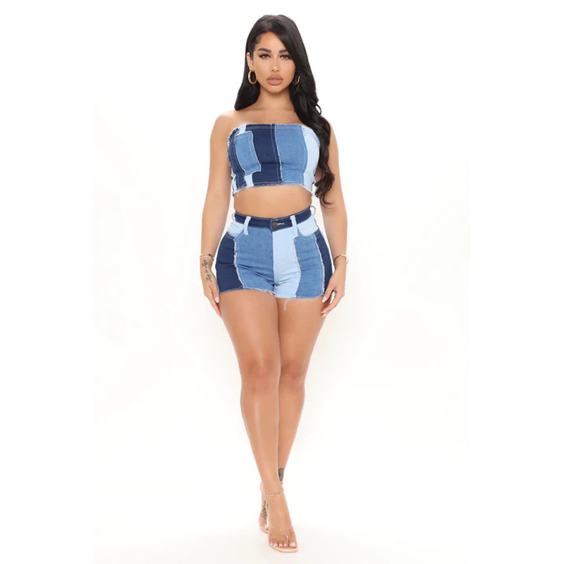 Jeans de estilo europeo y americano con patchwork para mujer, nueva moda 2025, venta caliente transfronteriza, cintura alta, elásticos, adelgazantes, ajuste holgado