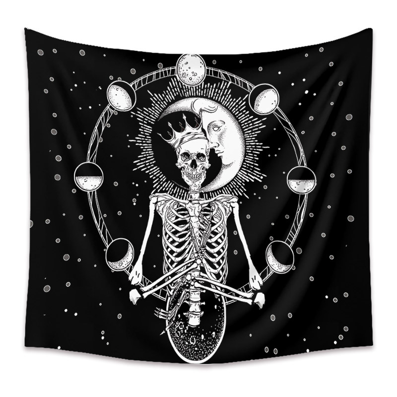 Vintage Skull Crown Contrast Color Room Decoration Wall Tapestry Wholesale Nihaojewelry display picture 19