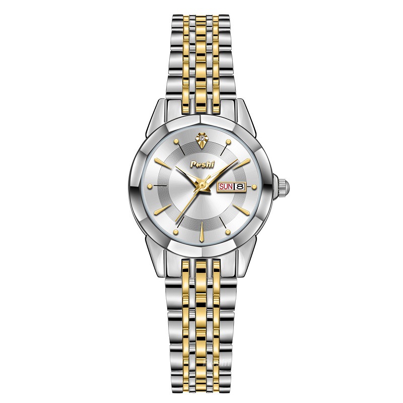 2023 nuevo reloj de marca poshi reloj de cuarzo de moda TikTok popular doble calendario impermeable reloj de mujer