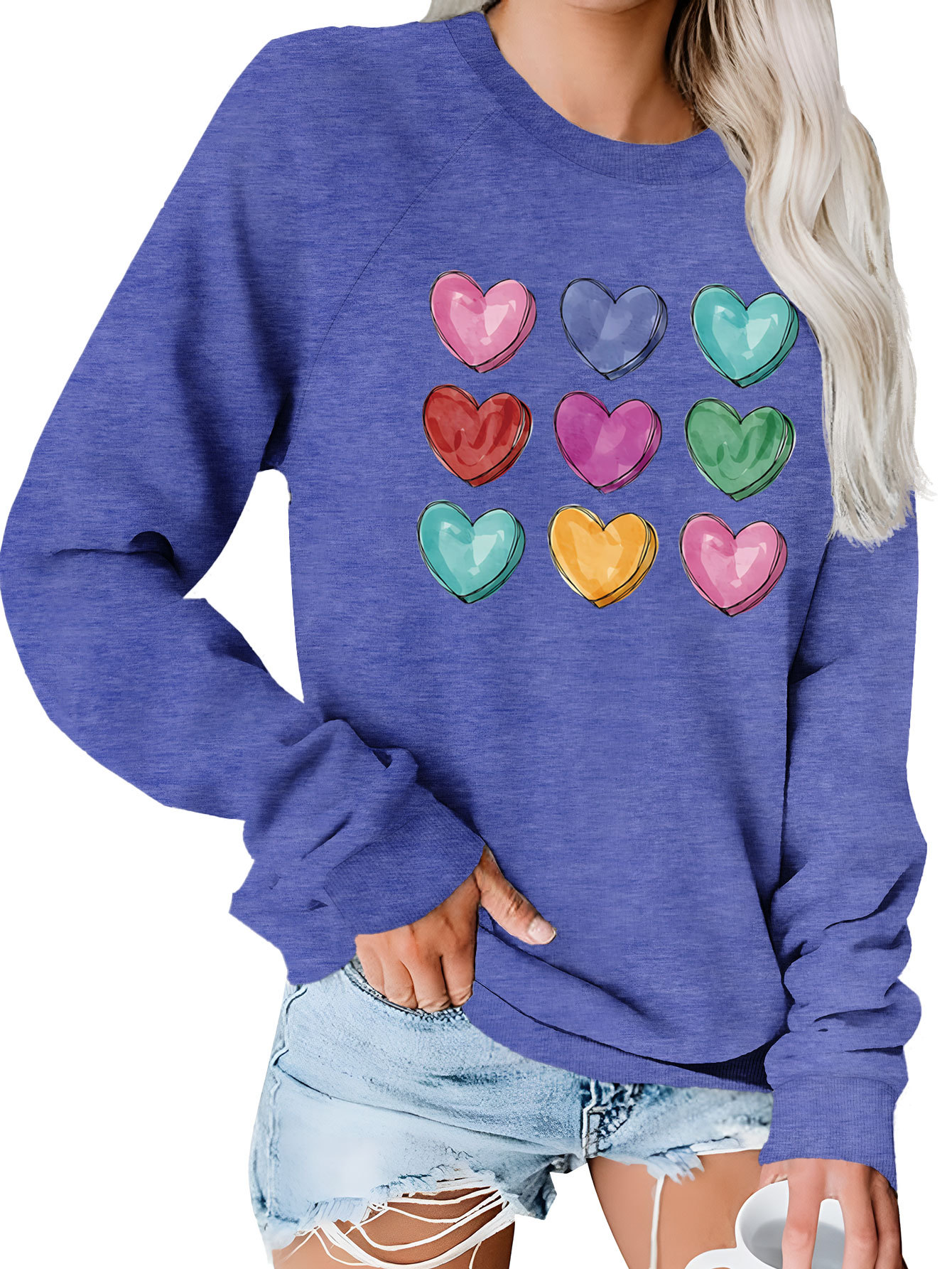 Sudaderas Con Capucha Para Mujer Manga Larga Impresión Estilo Clásico Ropa De Calle Forma De Corazón display picture 10