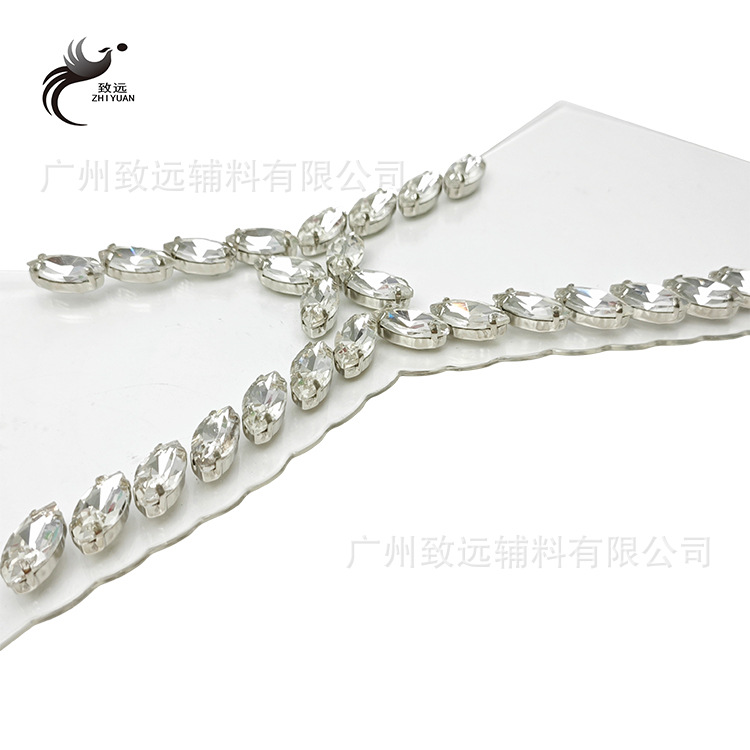 Nailing transparente Vamp zapato flor accesorios sandalias zapatillas decorativas Ropa Accesorios fábrica al por mayor rhinestone de lujo