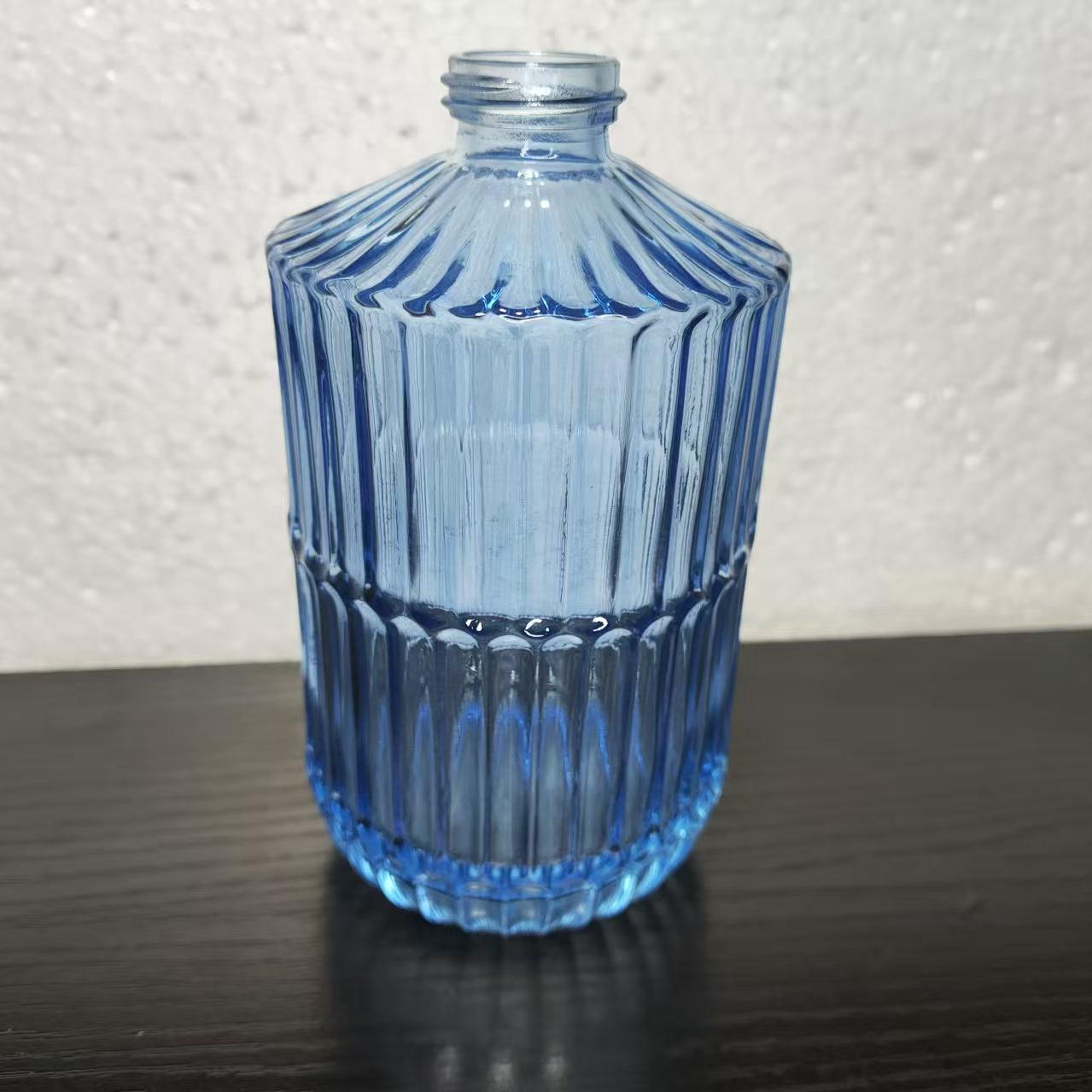 450ml; botella desnuda de bambú azul