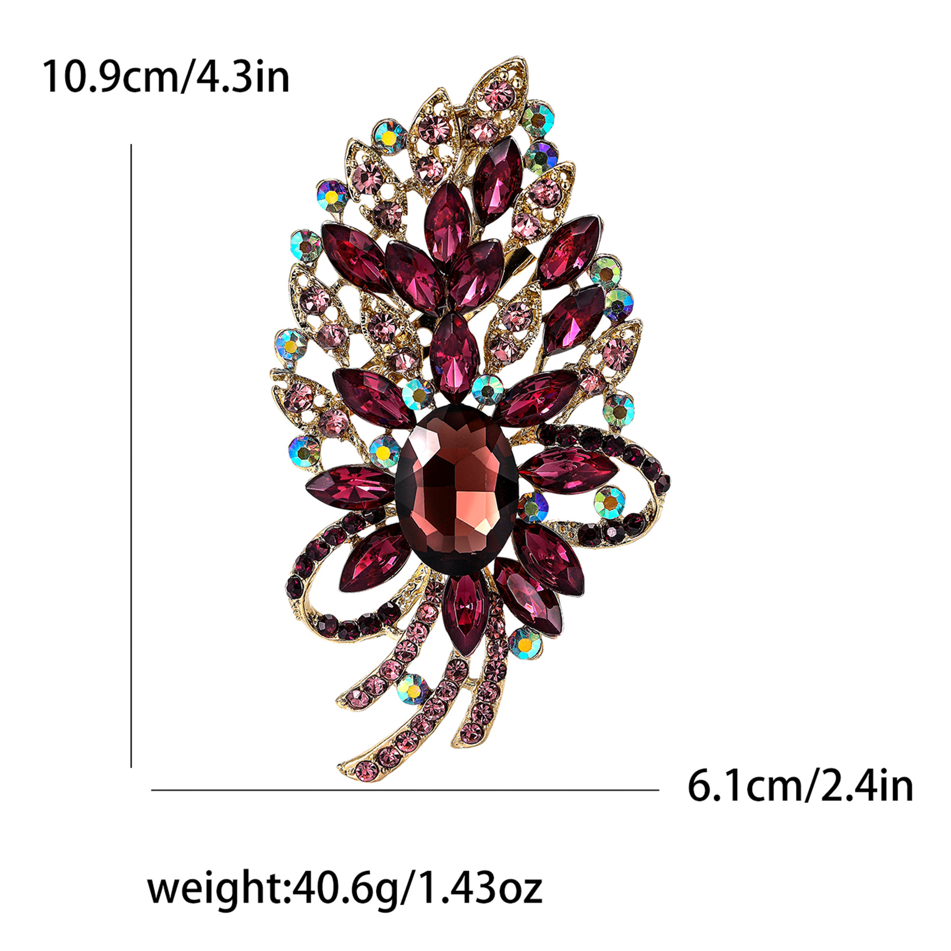 Broche vintage para mujer con perla cristal y esmalte_voghion.com
