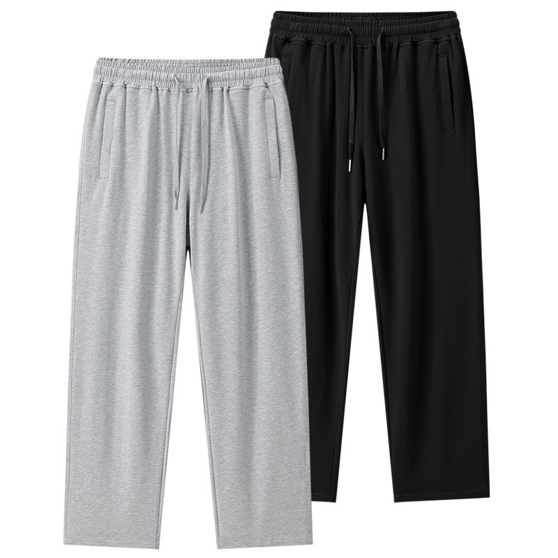 Men's Summer Thin Cotton Sports Pants, European Size Casual Straight Loose Long Pants, Us Size