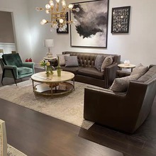 定制美式轻奢家用客厅组合沙发休闲椅现代简约茶几边几组合家具
