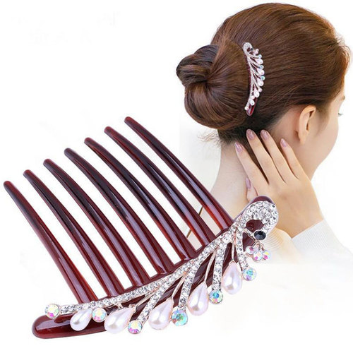 Princess hair accessories hairpin butterfly plate hairpin bridal tiara rhinestone insert comb hair comb temperament simple clip jewelry