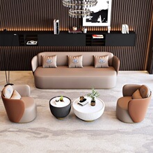 商务沙发售楼处洽谈桌椅休息区酒店大堂办公室接待会客沙发椅实木