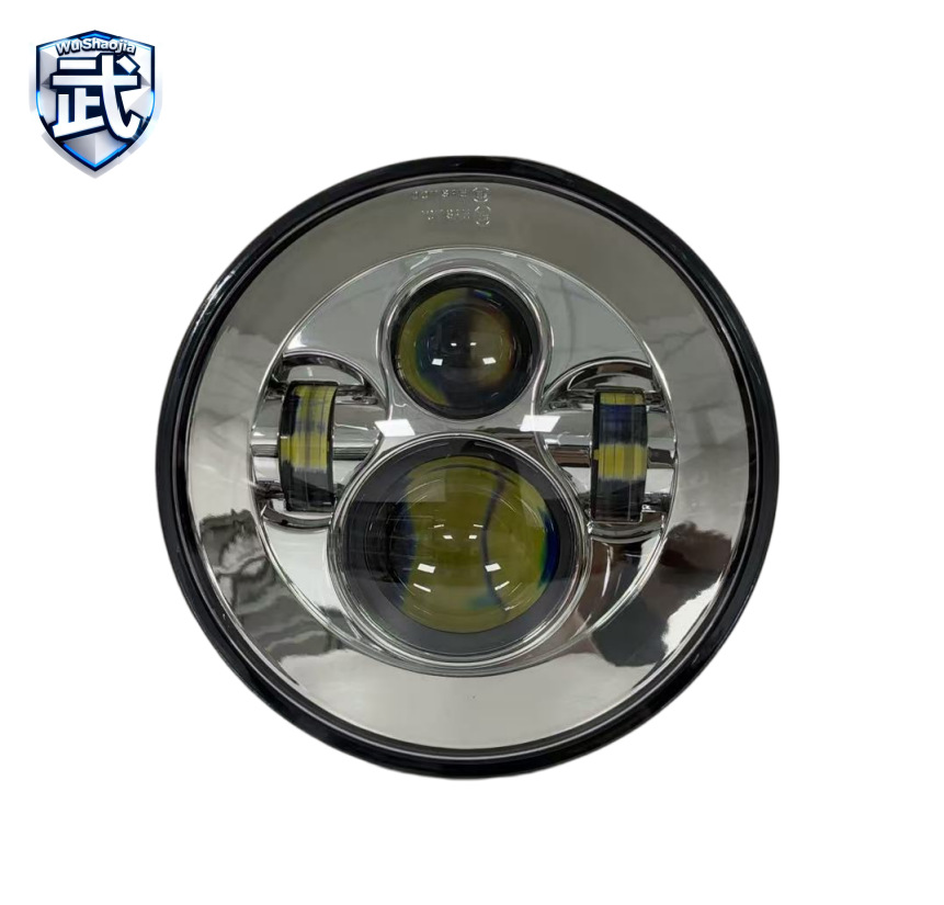 Harley Wrangler 7-Inch 40W 4-Bead Angel Eye Modified Led Headlight for Motorcycle Off-Road Vehicle High and Low Beam Headlight