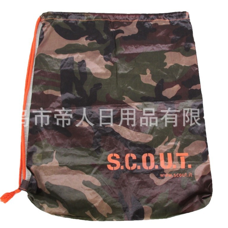工厂定-做迷彩涤纶束口袋抽绳袋拉绳袋束口背包加印logo