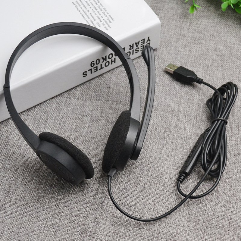 Computer USB video game headset headset headset wired mobile phone computer universal big headset with microphone