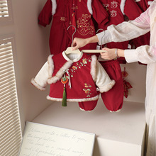 婴儿衣服中式国风冬装分体套装宝宝周岁礼服抓周生日拜年服两件套