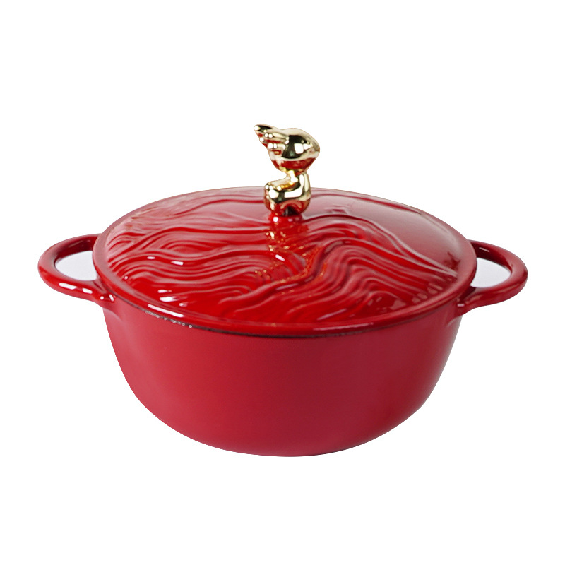 Xiaoxiao feliz 20cm relieve hierro fundido cocina de cocina doméstica cocina de cocina multifuncional cocina de cocina electromagnética universal