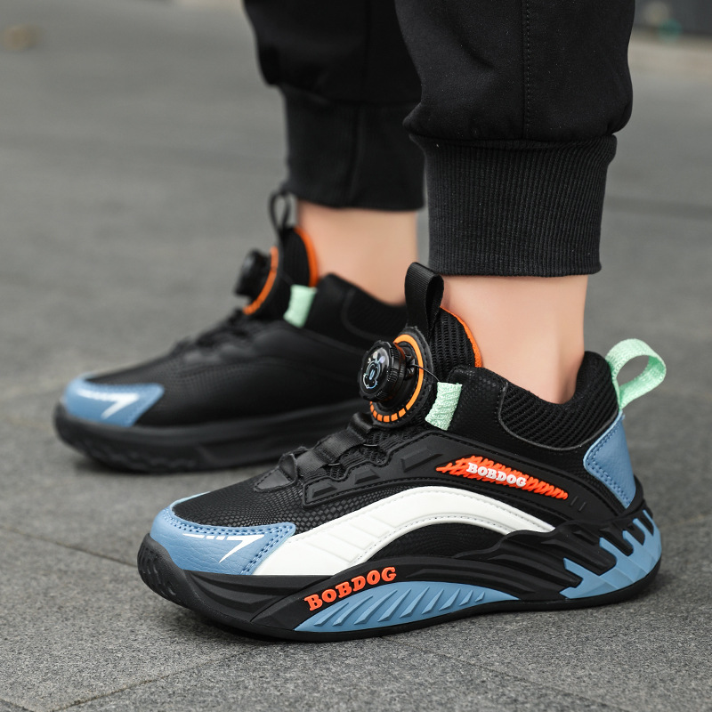 Babudou zapatos para niños zapatos deportivos para niños primavera y otoño nuevo estilo de cuero impermeable de suela blanda zapatos para correr para niños de mediana edad