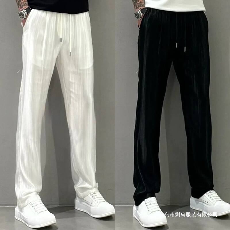 2026 Summer Thin Acetate Striped Drape Casual Pants for Men, Stylish, Comfortable, Versatile, Slimming Long Pants