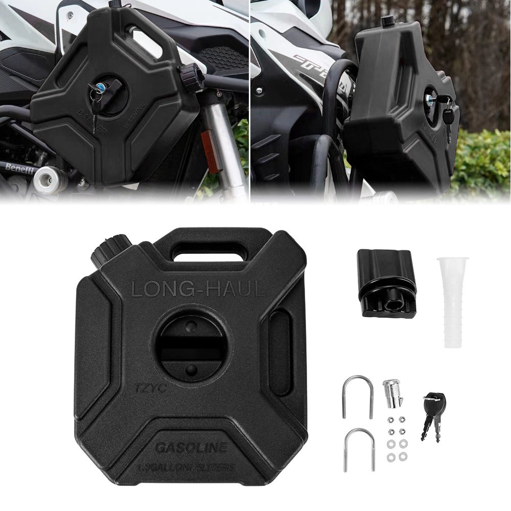 Wholesale Car and Motorcycle Spare Fuel Tank 5L with Lock Emergency Oil Pot Diesel Gasoline Plastic Oil Barrel Thickeneded Cross-Border