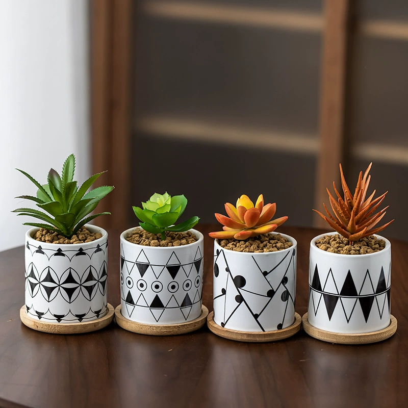 Na Pin Новая Внешняя торговля Экспорт Трансграничный Специальный для европейского и американского стиля Новый геометрический керамический мясистый цветочный горшок