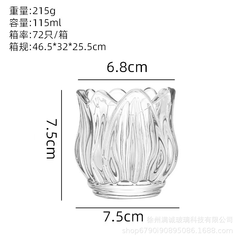 Transfronterizos de alta gama tulipanos candelabro de vidrio aromático lámpara de atmósfera accesorios de boda ornamentos de cena a la luz de velas accesorios de disparo