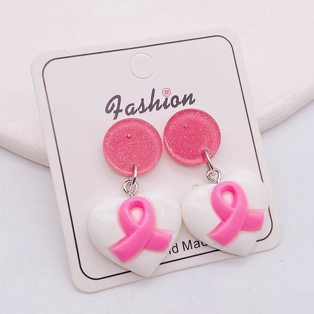 1 Paire Sucré Forme De Cœur Résine Boucles D'oreilles display picture 6