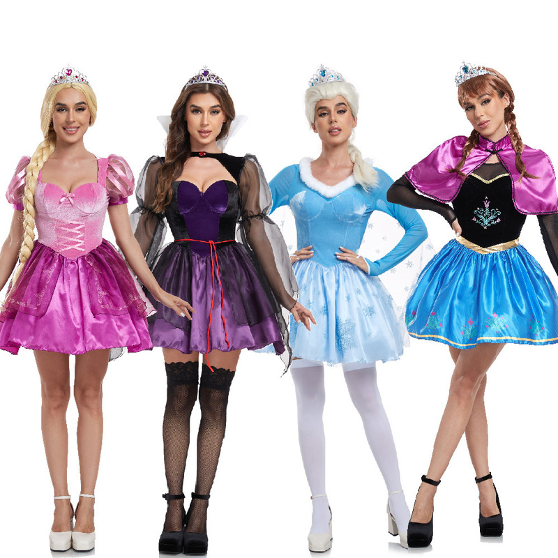 Halloween Costume Fairy Tale Snow White Frozen Character Anna Elsa Princess Adult Costume