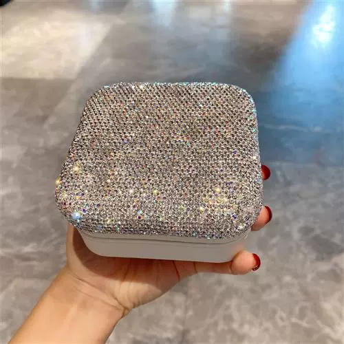 Креативная мини-шкатулка для драгоценностей, инкрустированная бриллиантами, портативная дорожная косметичка, популярная модель для трансграничной торговли, прямые продажи от производителя.