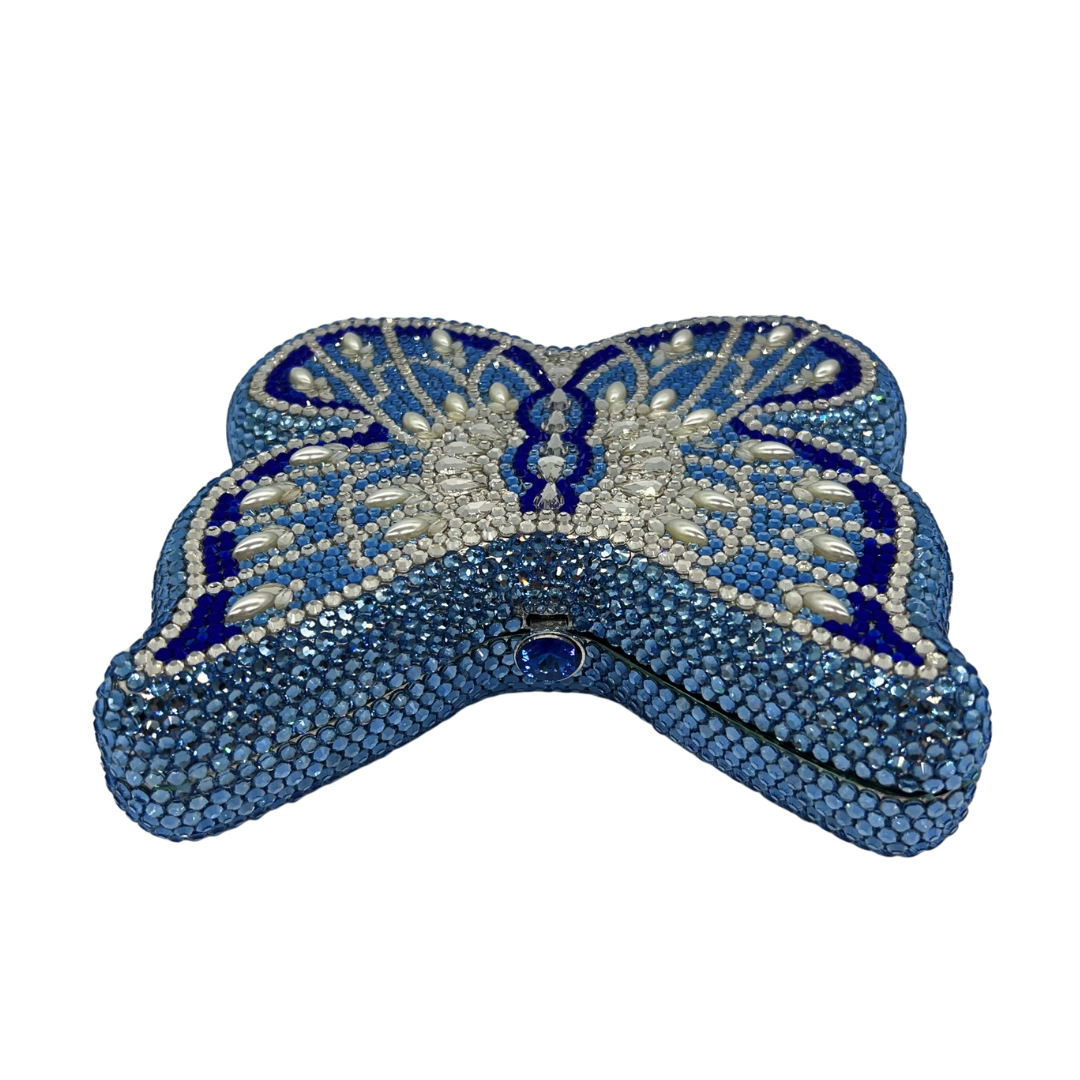 Clutch nữ đính đá cao cấp hình bướm dạ hội — Phấn màu, màu hồng, màu vàng, màu xanh nhạt chi tiết 5