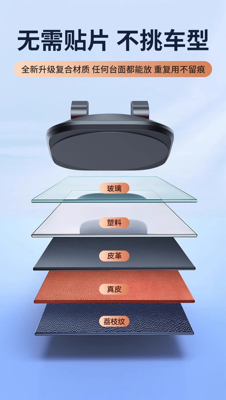 Car Mobile Phone Holder Car Dashboard Special Fixed Support Bracket 360 ° Rotating Nano Free Adhesive Base