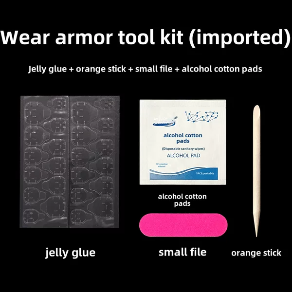 Wearable Manicure Tool Combination Package Set Jelly Glue Nail File Wooden Stick Alcohol Cotton Glue Wholesale Simple