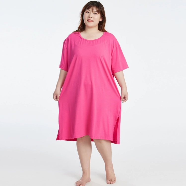 200 кг 300 кг Большие размеры Женская Толстая м хлопковая Юбка До Колена с коротким рукавом футболка юбка домашняя Ночная Рубашка домашняя одежда