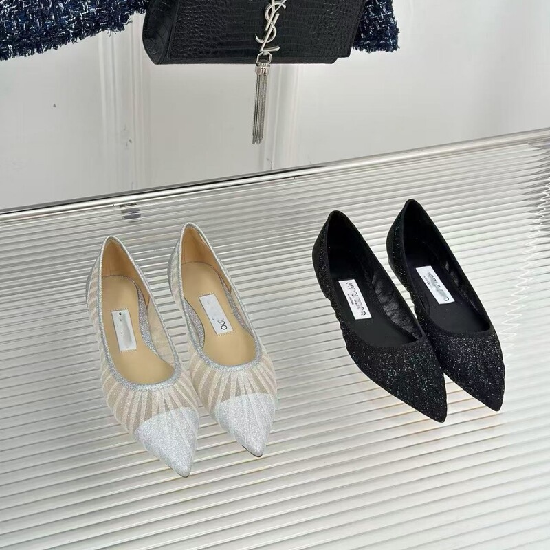 Sexy pointed-toe mesh rhinestone fairy shoes, shallow-cut flats, genuine leather, flat-soled, fashionable and versatile wedding shoes Sexy pointed-toe mesh rhinestone fairy shoes, shallow-cut flats, genuine leather, flat-soled, fashionable and versatile wedding shoes