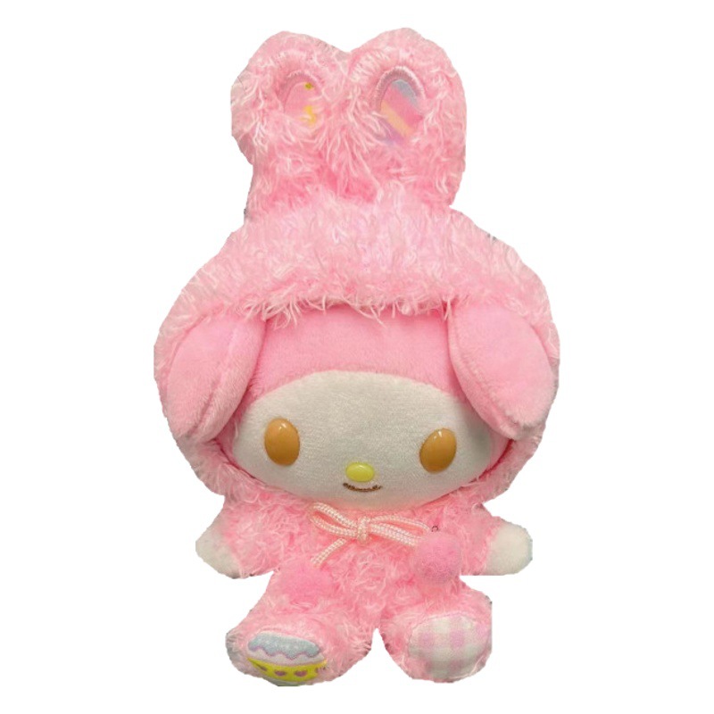 Japonés Sanrio Pascua transformación colorido conejo coolomi Yugui melodía perro muñeca de peluche colgante juguete