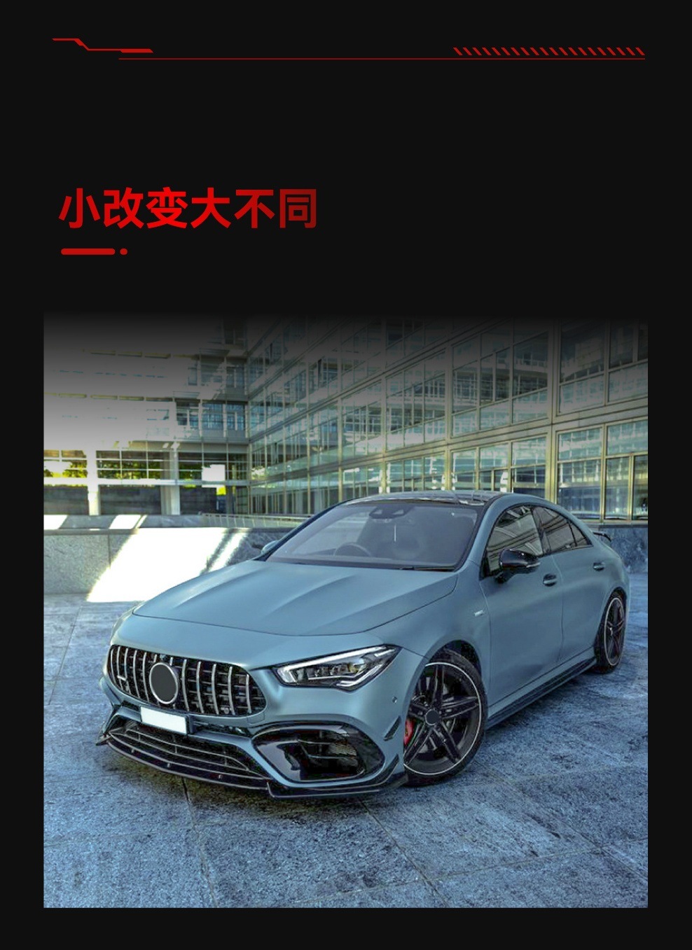 Suitable for 2020-2023 Mercedes-Benz Cla Class C118 Cla45 Amg Front Shovel Front Lip Surround Cross-Border Modification Parts