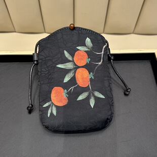 New Fragrant Cloud Yarn Cross-Body Mobile Phone Bag, Retro Chinese Style Women's Travel Versatile Brocade High-End Sachet Purse
