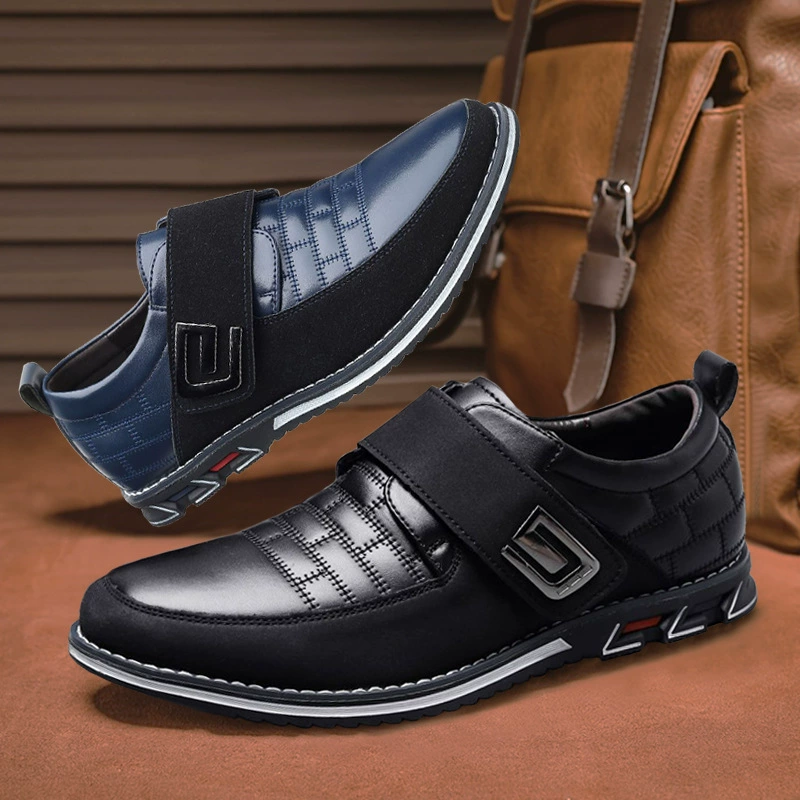 Мужские туфли для международной торговли, летние повседневные кожаные туфли без шнуровки, оптовая продажа больших размеров для внешней торговли Amazon в Европе и Америке, удобные, модные и универсальные