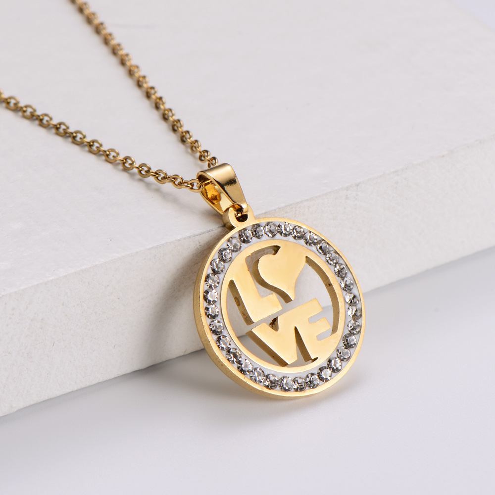 love series LOVE letters inlaid with rhinestones Christmas exquisite all-match Korean style