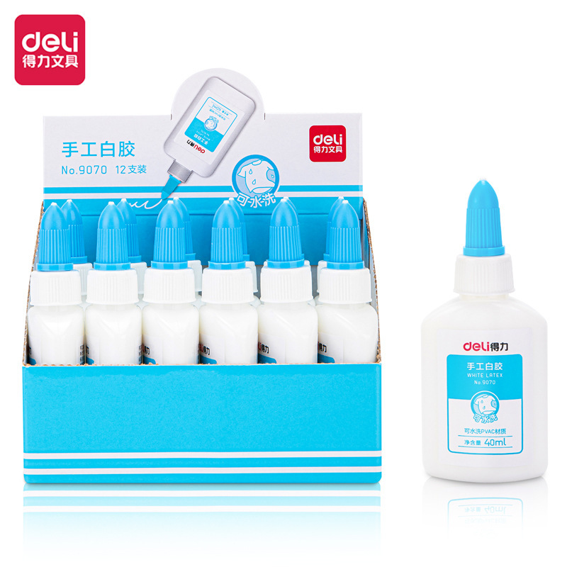 DeLix 9070 Cardboard White Glue Student DIY Craft Class Special Glue Washable Handmade Paper White Glue 40ml