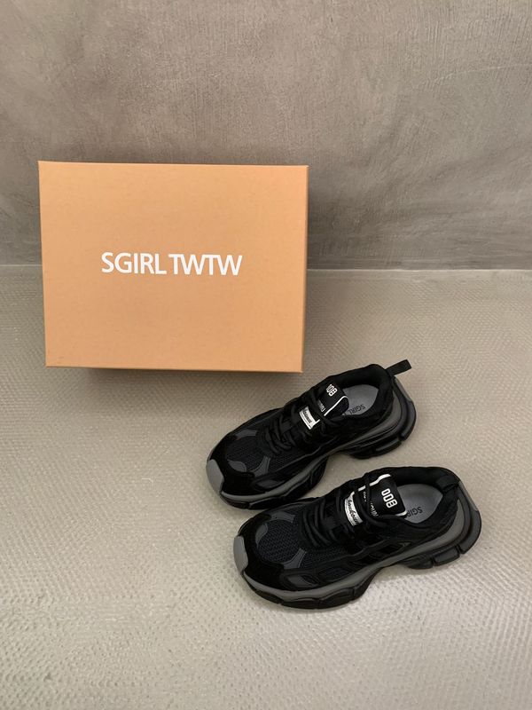 SGIRL TWTW2025韩版气质老爹鞋拼色系带厚底运动鞋轻便舒适跑步|undefined