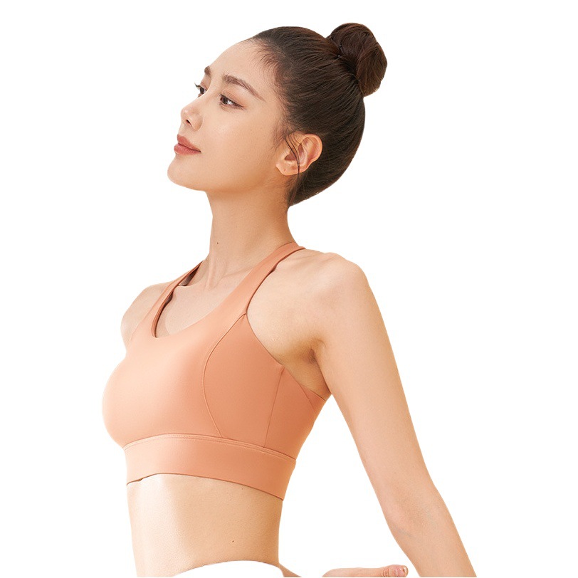 Sujetador deportivo Juyitang transpirable con botones, a prueba de golpes de alta intensidad, push-up, sin aros para mujer