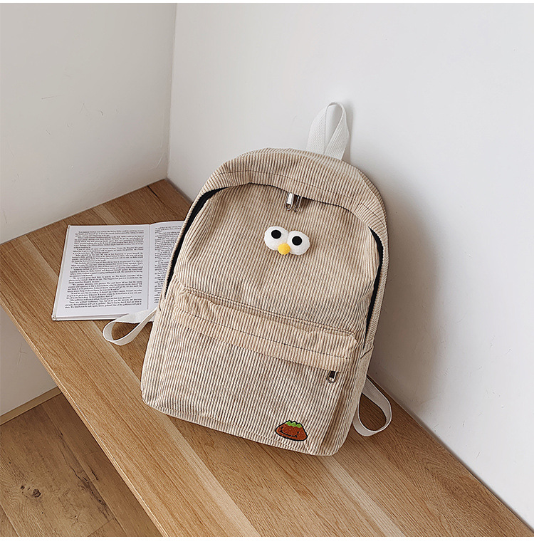 Fuente transfronteriza simple y ligera mochila de niñas lindas mochila de escolares de gran capacidad mochila de ocio de vellón