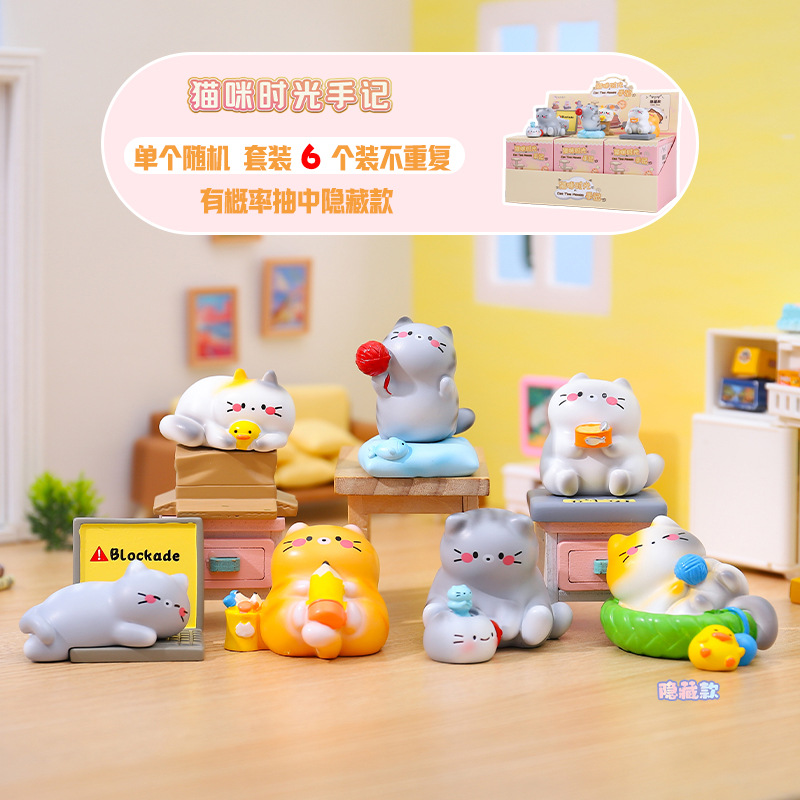 小紅書で人気の猫型PAI小物、毎日のお供、ブラインドボックス、クリエイティブな漫画フィギュア、デスクトップデコレーション、ギフト
