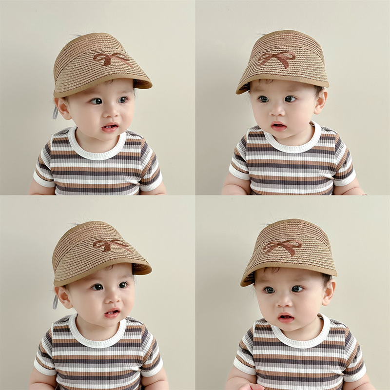 Sombreros para bebés de verano adorables superpantalones bow verano delgado para bebés masculinos y femeninos sombreros plegables