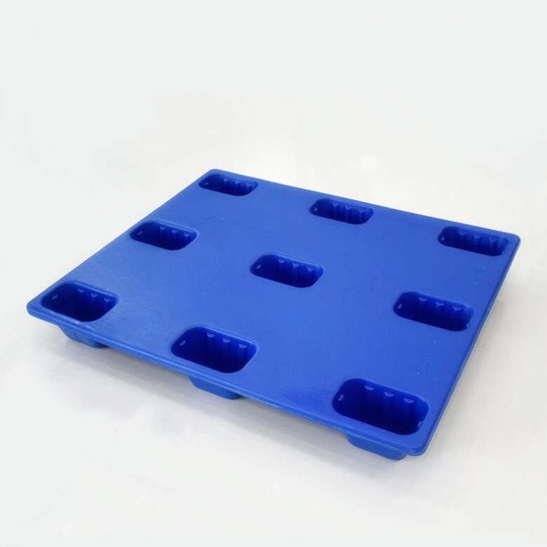 厂家直供加厚1210九脚吹塑托盘抗冲击塑胶栈板仓库防潮平面卡板