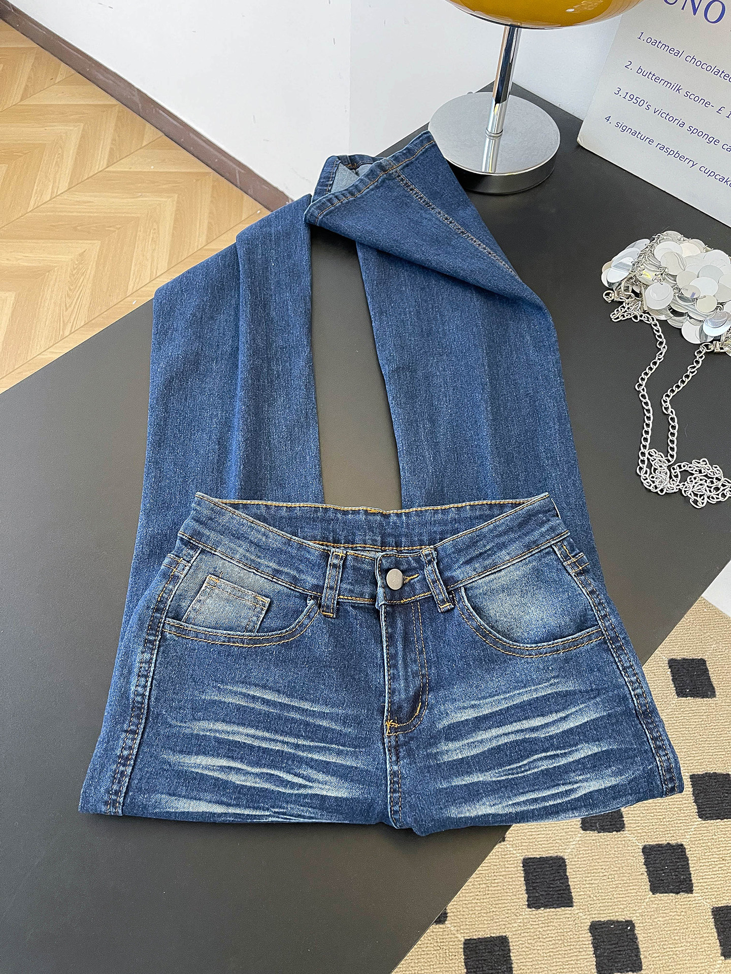 Women's Low Rise Straight Leg Jeans Embroidered Spicy Style Casual Trousers Spring Fashion With Pockets Slightly Flared Floor-Length_ecoleips.com