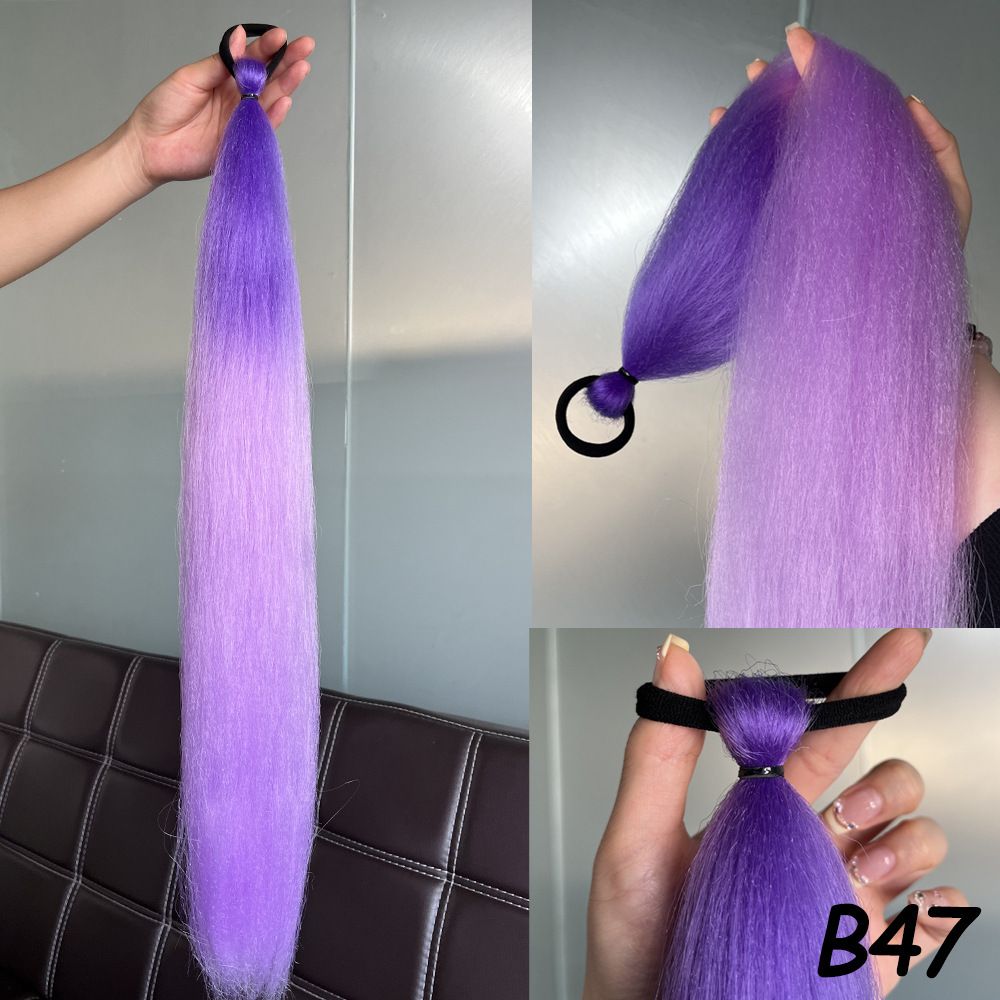 2 piezas de niños niñas pelucas elásticas pelucas de cola de caballo boxeo trenzas de cuerda elástica colorida trenzas de cola de caballo trenzas